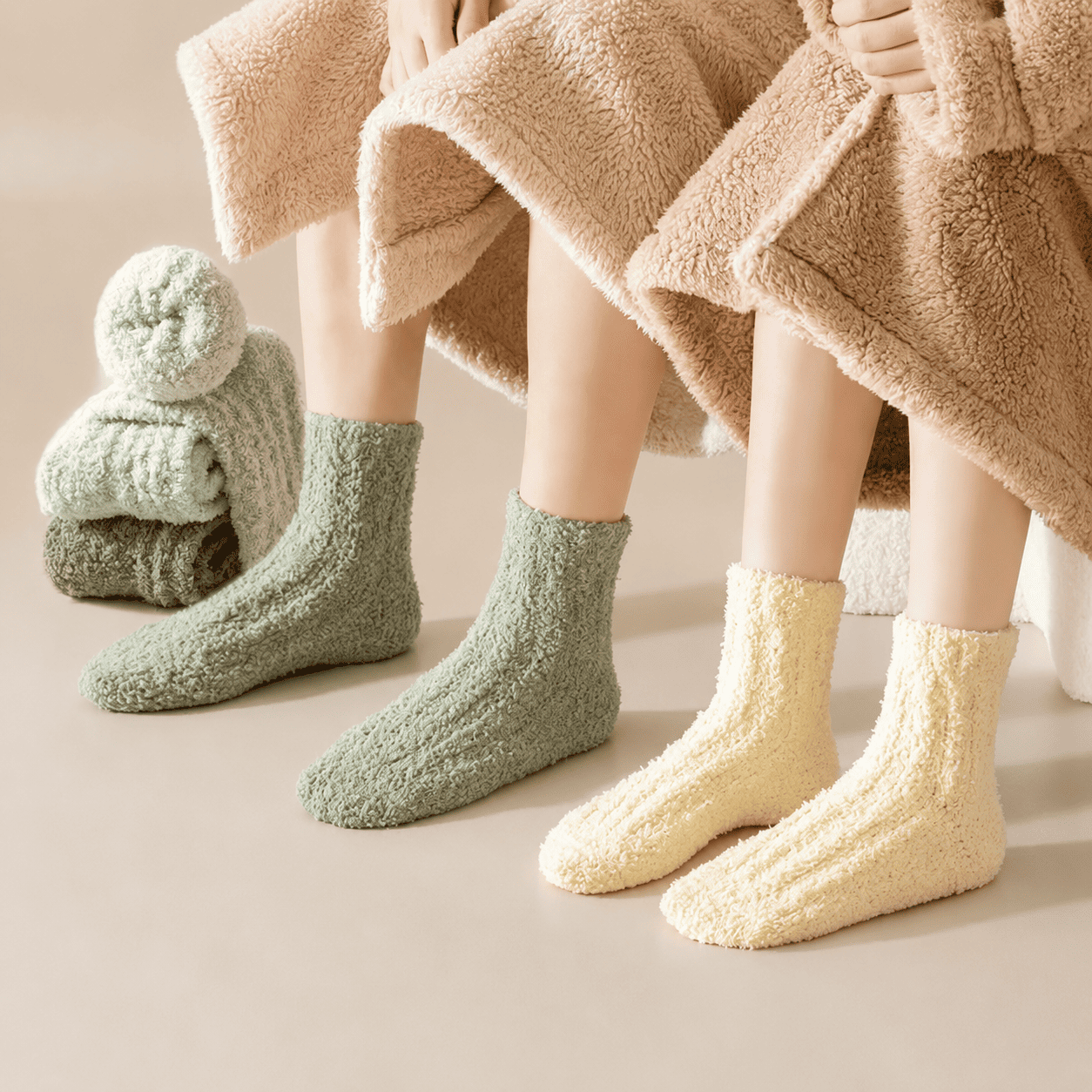 Luxe Cloud Socks For Men – Mustard Green